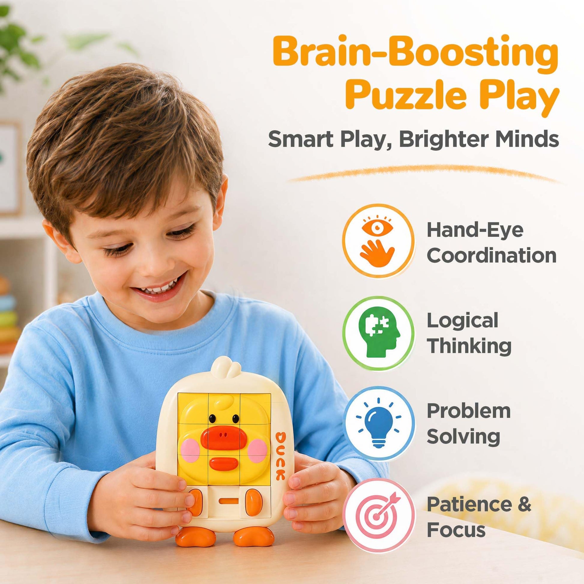 iPlay, iLearn Toddler Slide Puzzle Game, Logic Puzzle Toys for Kids Age 5-7