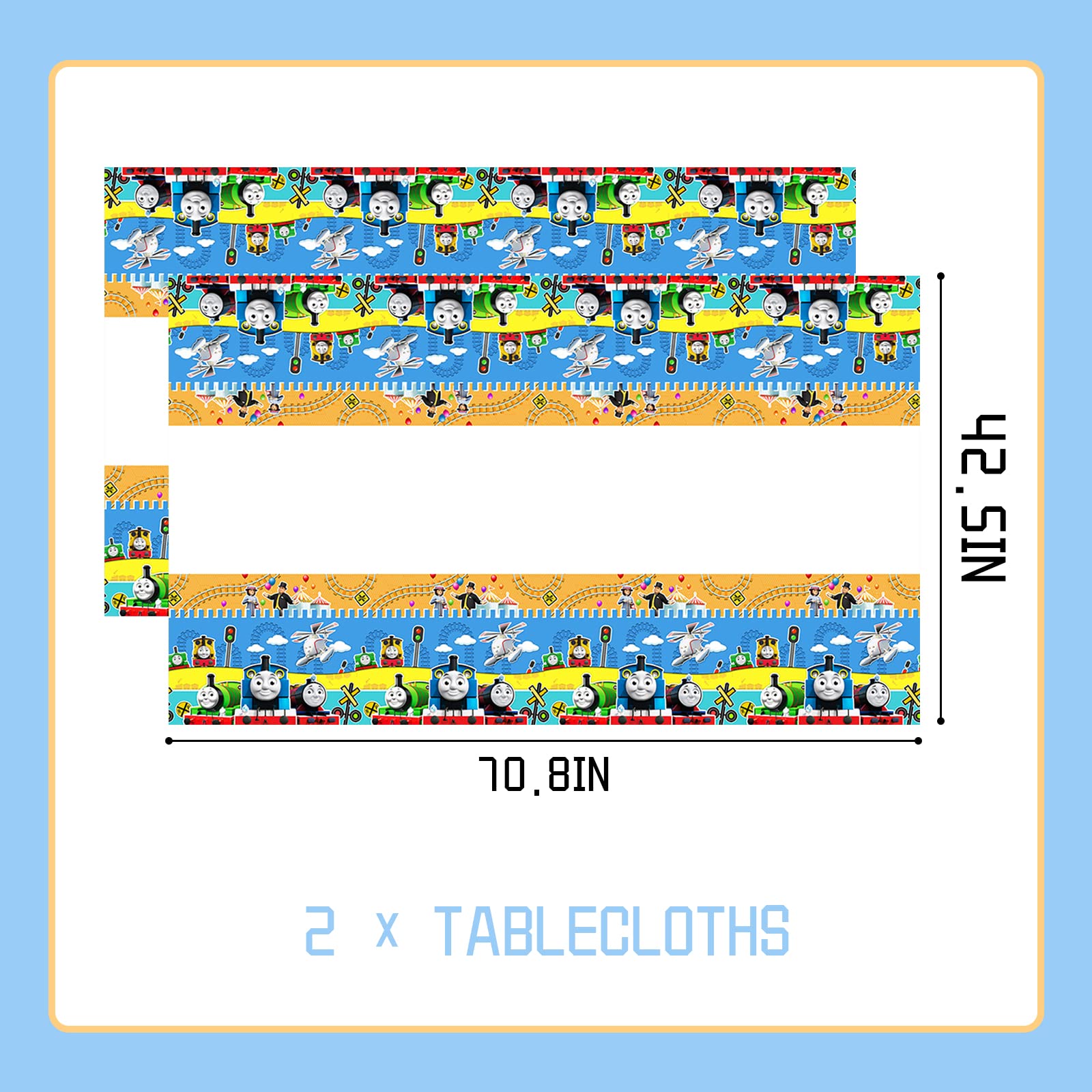 Train Birthday Party Supplies, Train Friends Theme Party Tableware Includes 20Pcs Plates, 20Pcs Napkins and 2Pcs Tablecloth for Kids Train Theme Party