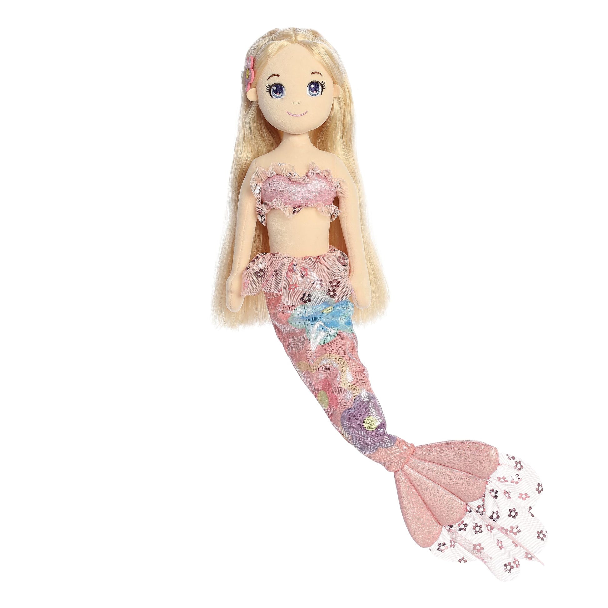 Aurora® Enchanting Sea Sparkles™ Floral Sparkles Daisy™ Stuffed Doll - Imaginative Play with Magical Companions - Perfect for Kid's Birthdays