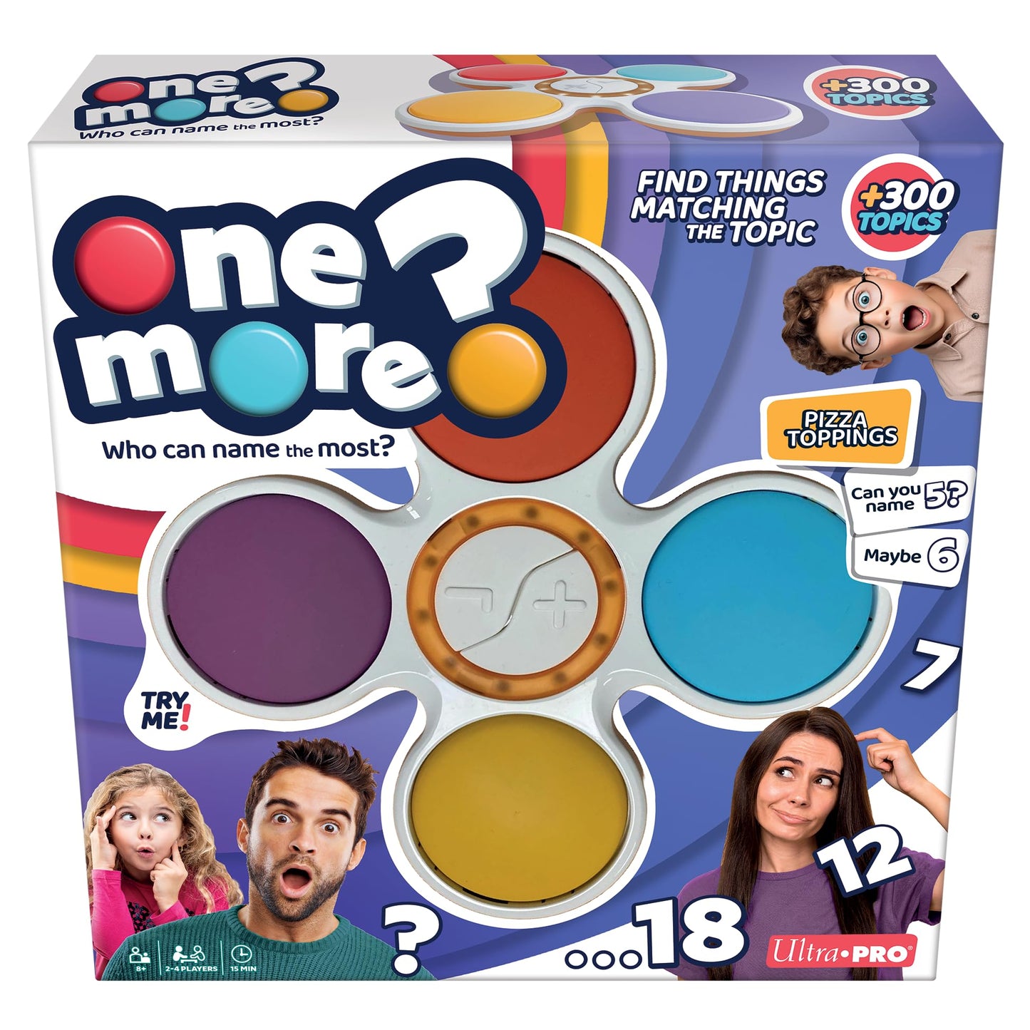 Ultra PRO - One More? Bid, Name, Win! Bluffing & Bidding Challenge Game for Family, Kids & Adults, Outbid & Beat the Clock, Fast-Paced Party Game, 2-4