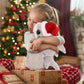 DolliBu Santa Big Eye Shark Stuffed Animal Plush Toy - Soft Ocean Life Animal Dress Up with Red Santa Claus Outfit, with Name Personalization - 6 Inch