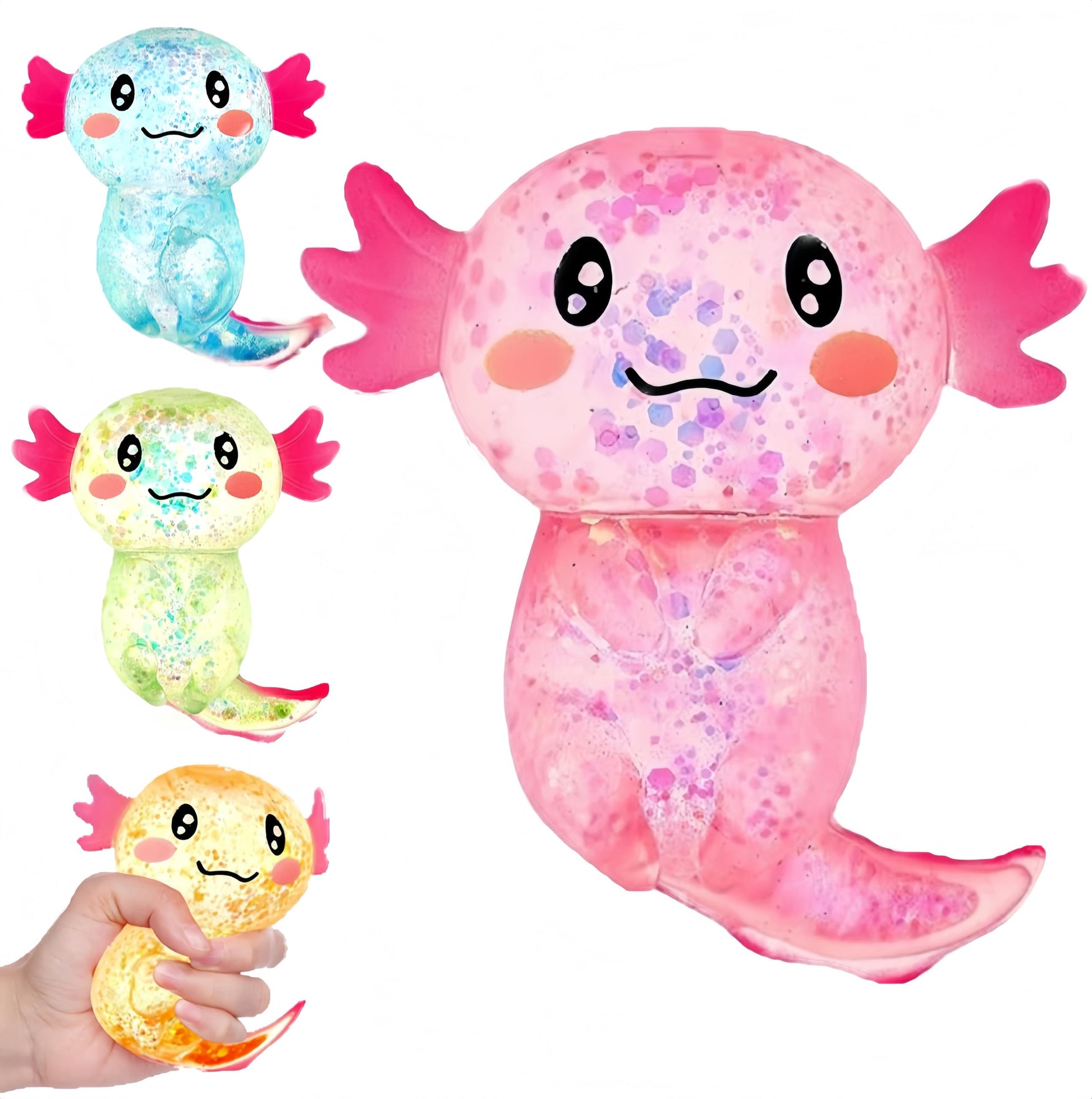 Axolotls Sensory Fidget Toy Sensory Squeeze Toy for Stress Relief, Soft Squeeze Decompression Dough for Adults Classroom Prizes & Party Favors (Pink)