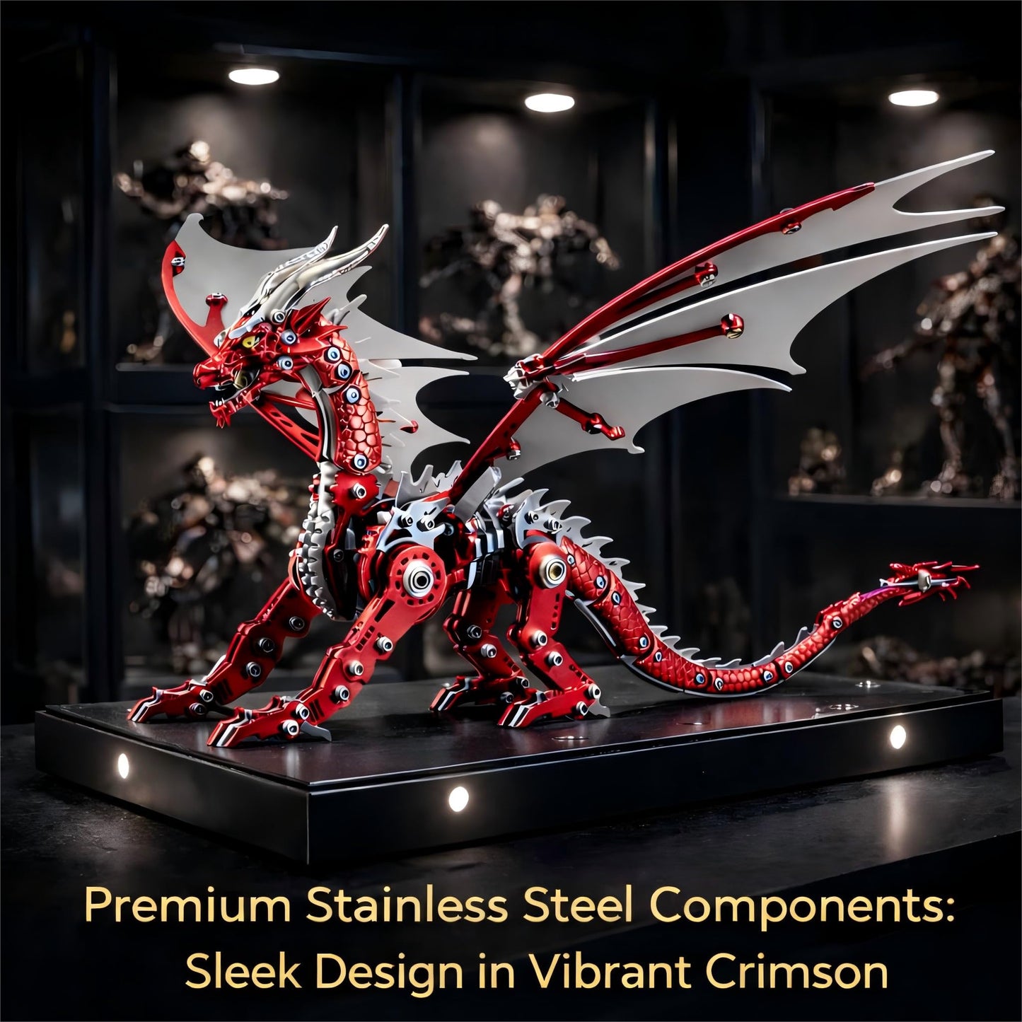 LONGPIN 3D Metal Puzzles for Adults, Mechanical Dragon Model Kit
