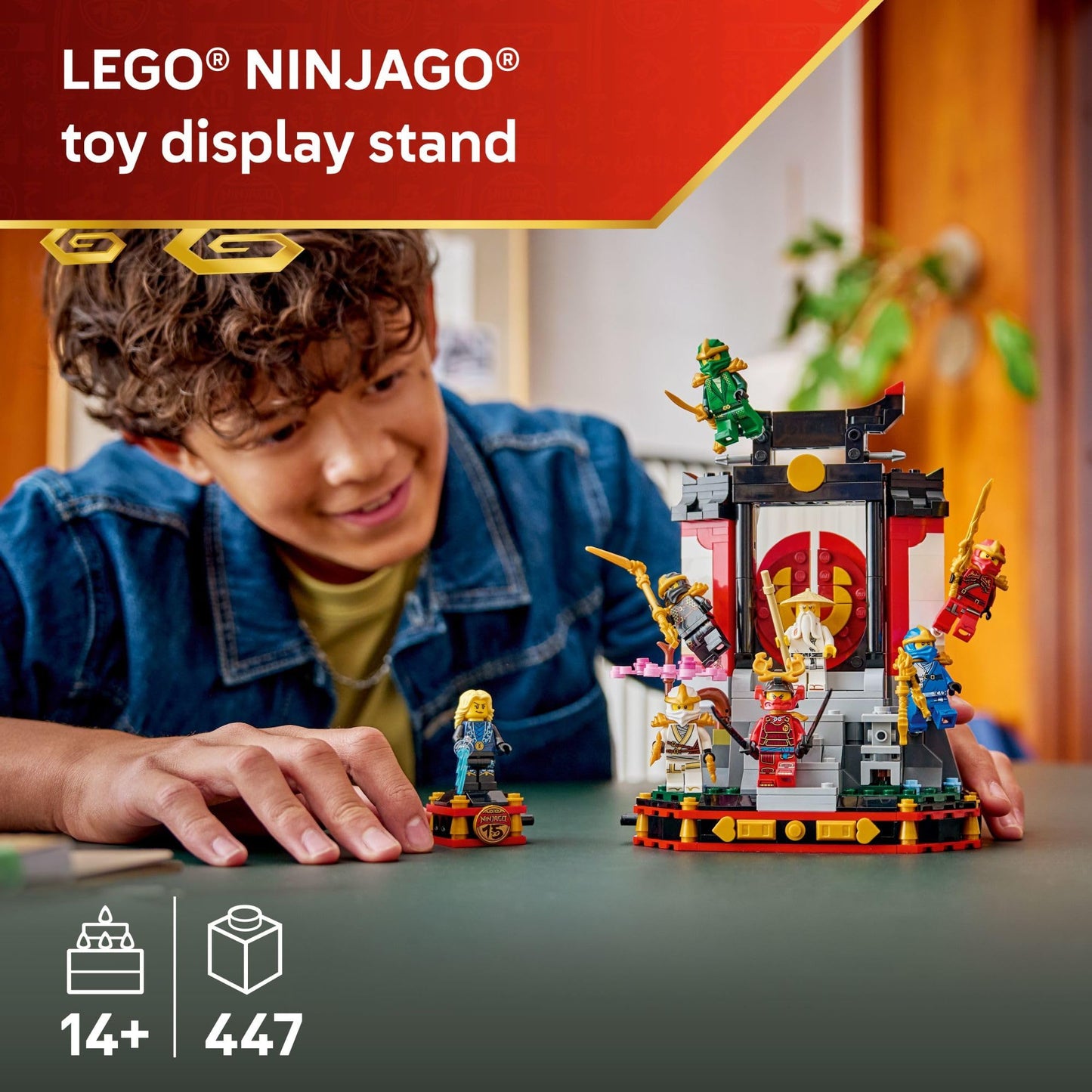 LEGO NINJAGO Ninja Character Display 15th Anniversary Building Toy for Kids, Ages 14+ - Ninja Playset W/Elemental Master of Lightning + 7 Minifigures