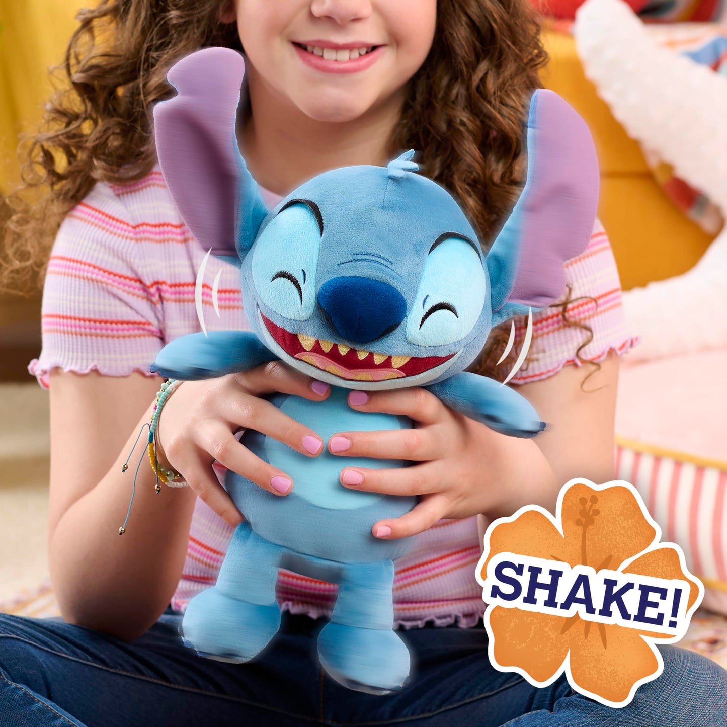 Disney Stitch Crack Me Up Stitch 11-inch Plush with Sounds and Motion, Wiggles, Giggles, and Laughs, Stuffed Animal, Kids Toys for Ages 3 Up by Just