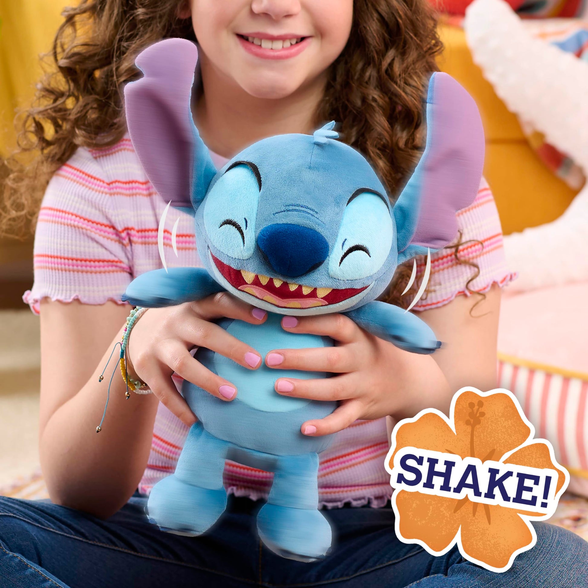 Disney Stitch Crack Me Up Stitch 11-inch Plush with Sounds and Motion, Wiggles, Giggles, and Laughs, Stuffed Animal, Kids Toys for Ages 3 Up by Just