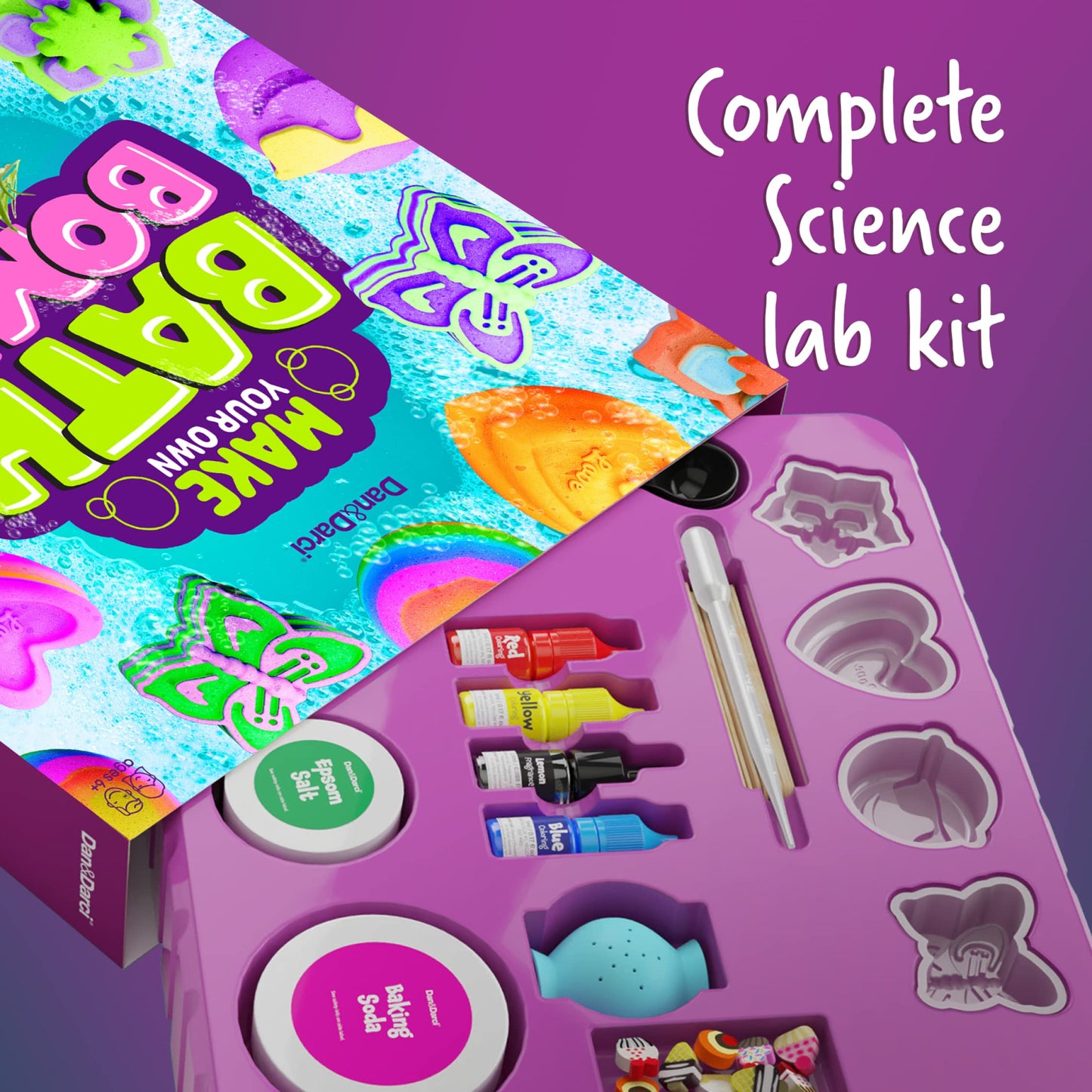 Dan&Darci Bath Bomb Making Kit for Kids - Kid Crafts Science Project - Gifts for Girls and Boys - Craft Activity Gift for Age 6, 7, 8, 9, 10, 11 & 12