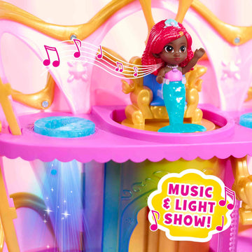 Disney Junior Ariel Deluxe Atlantica Palace Playset and 4-inch Figures, Lights and Sounds, 20-pieces, Kids Toys for Ages 3 Up by Just Play