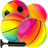 Bedwina 5-Inch Mini Sports Ball Set (4-Pack) with Pump for Toddlers & Kids