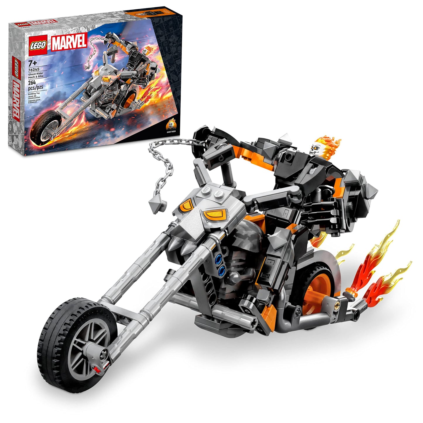LEGO Marvel Ghost Rider Mech & Bike Building Toy for Boys & Girls Ages 7+ - Marvel Superhero Toy W/Movable Action Figure - Gift for Kids & Fans