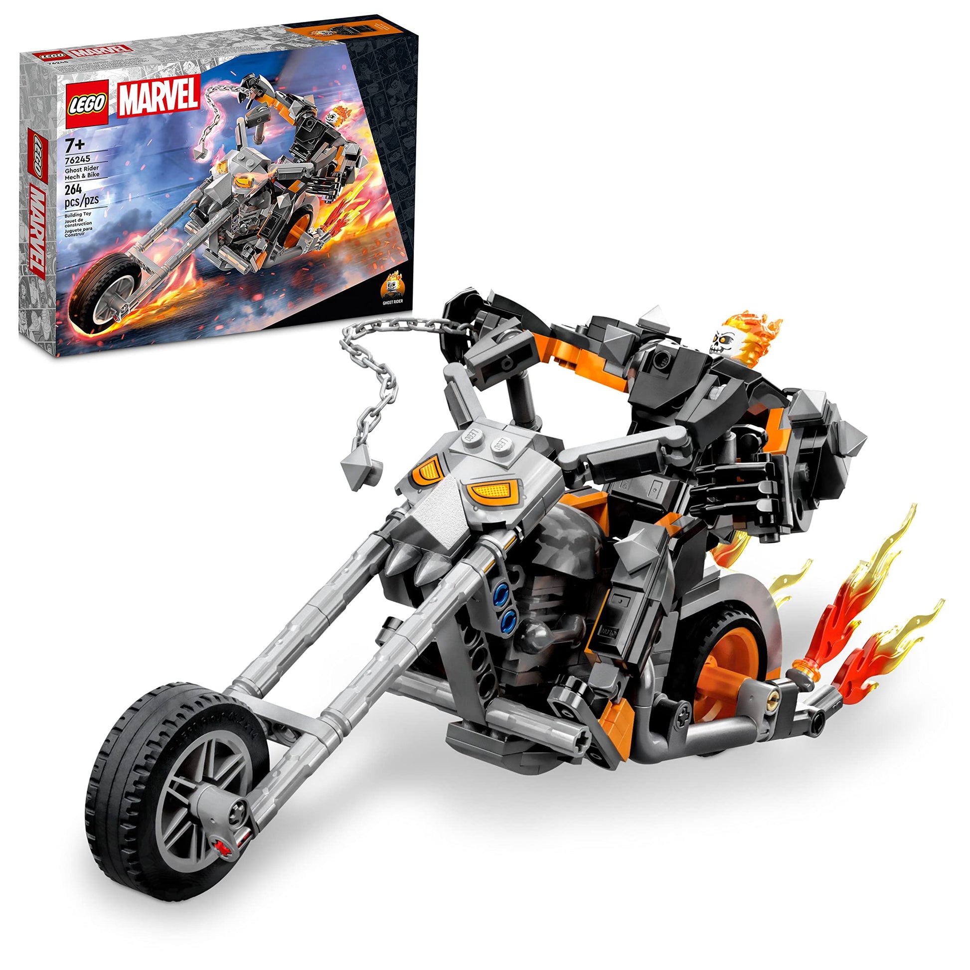 LEGO Marvel Ghost Rider Mech & Bike Building Toy for Boys & Girls Ages 7+ - Marvel Superhero Toy W/Movable Action Figure - Gift for Kids & Fans
