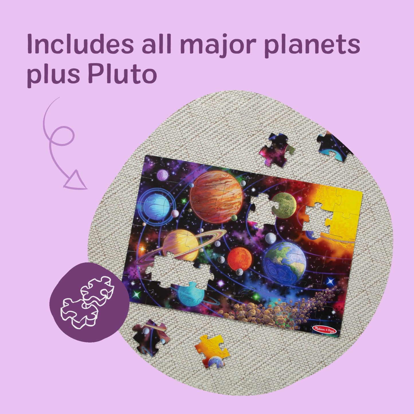 Melissa & Doug Solar System Jumbo Floor Puzzle 48-Piece Space Toy