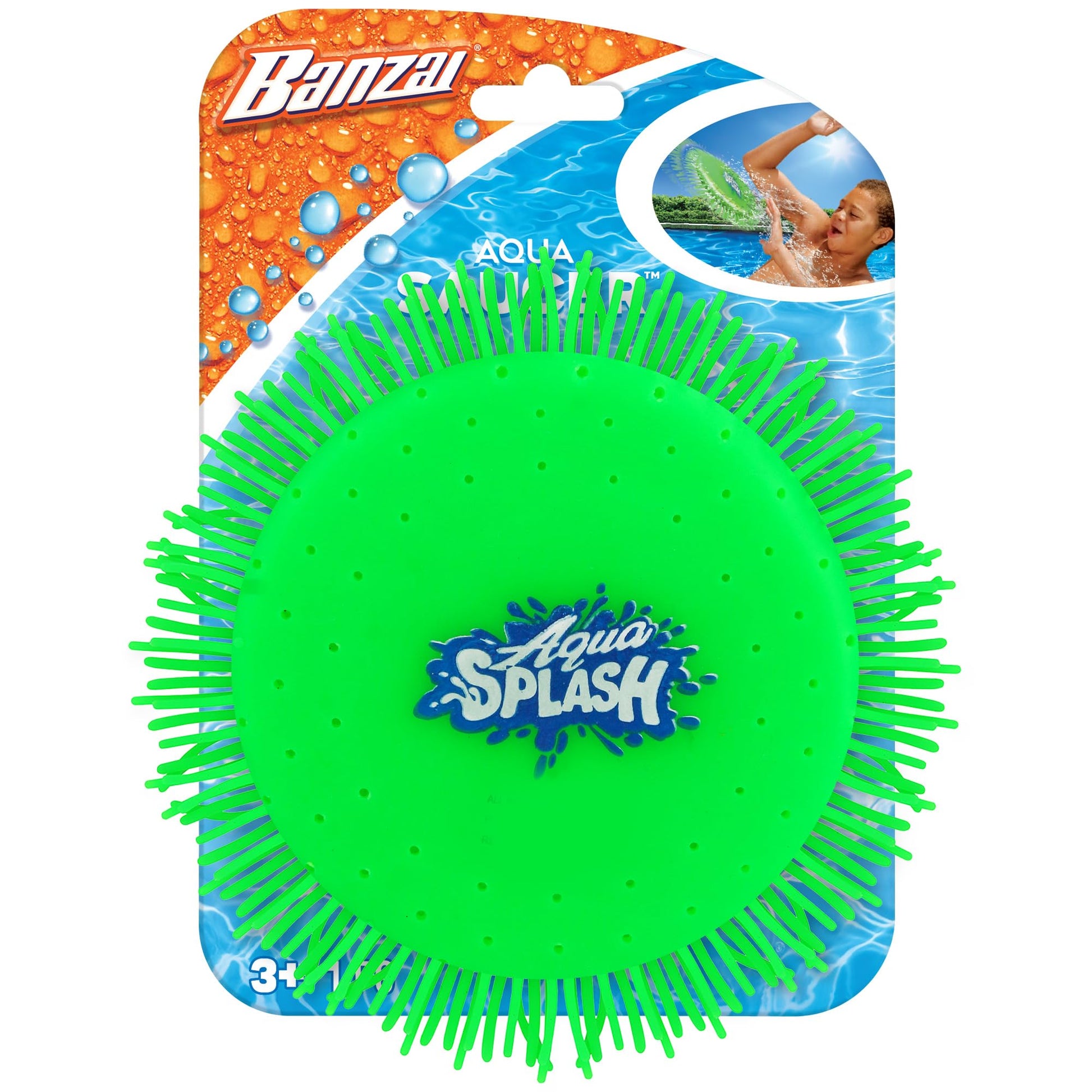 Banzai Green Aqua Saucer Pool Toy 5" Disk (Soak It and Throw It)