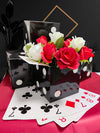 Eylola 6 Pcs Black Floral Dice Boxes 8 x 8 x 8 Inch - Bulk for Centerpieces, Casino Party Decorations, Game Night Decorations, Casino Themed Party