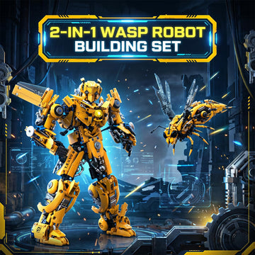 Myth Qholve 2 in 1 Wasp Robot Building Set Transforming Mecha Model Kit with Light-Up Core, Large Sci-Fi Mechanical Insect Display Figure, Advanced