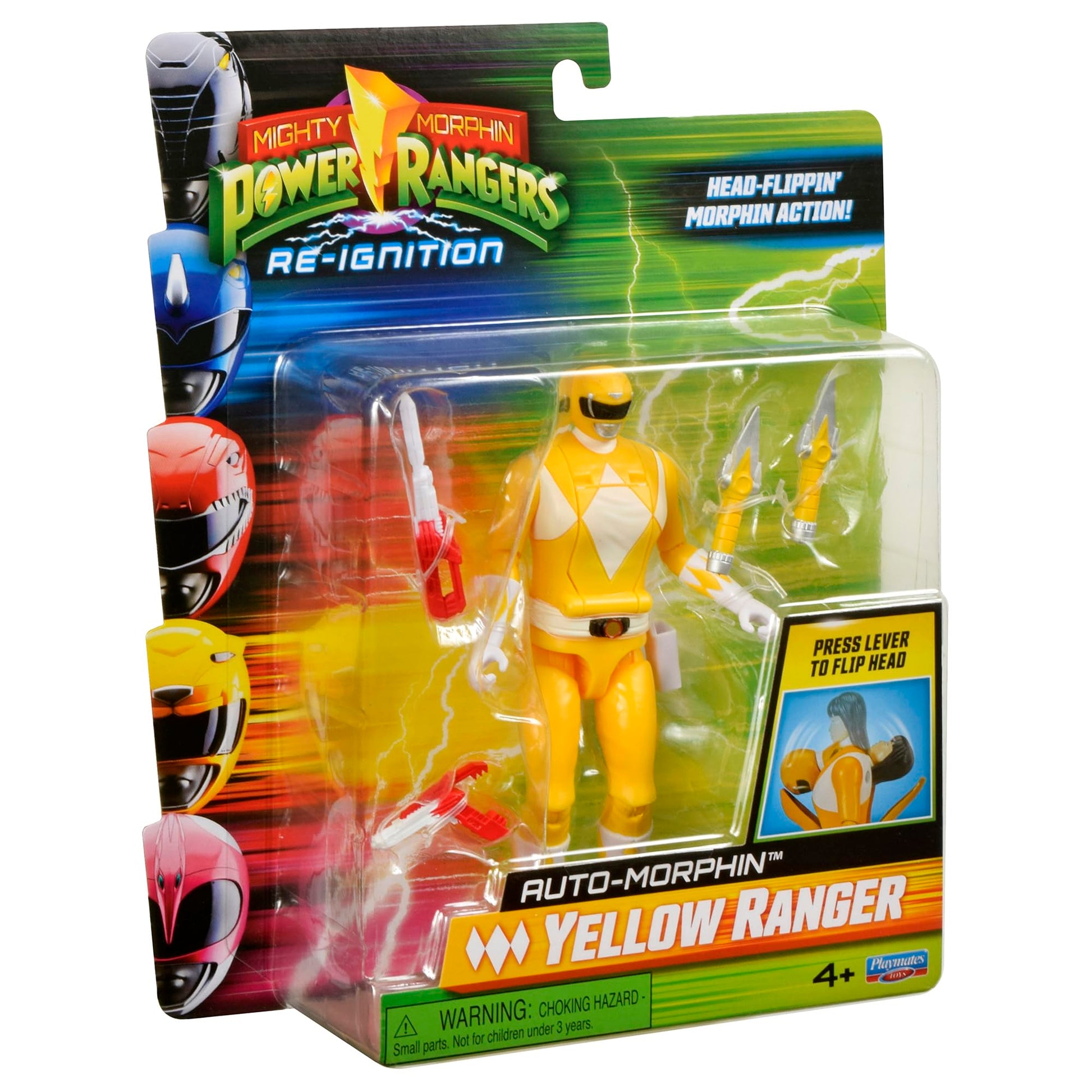 Power Rangers Mighty Morphin Re-Ignition - Auto-Morphin Yellow Ranger Action Figure by Playmates Toys