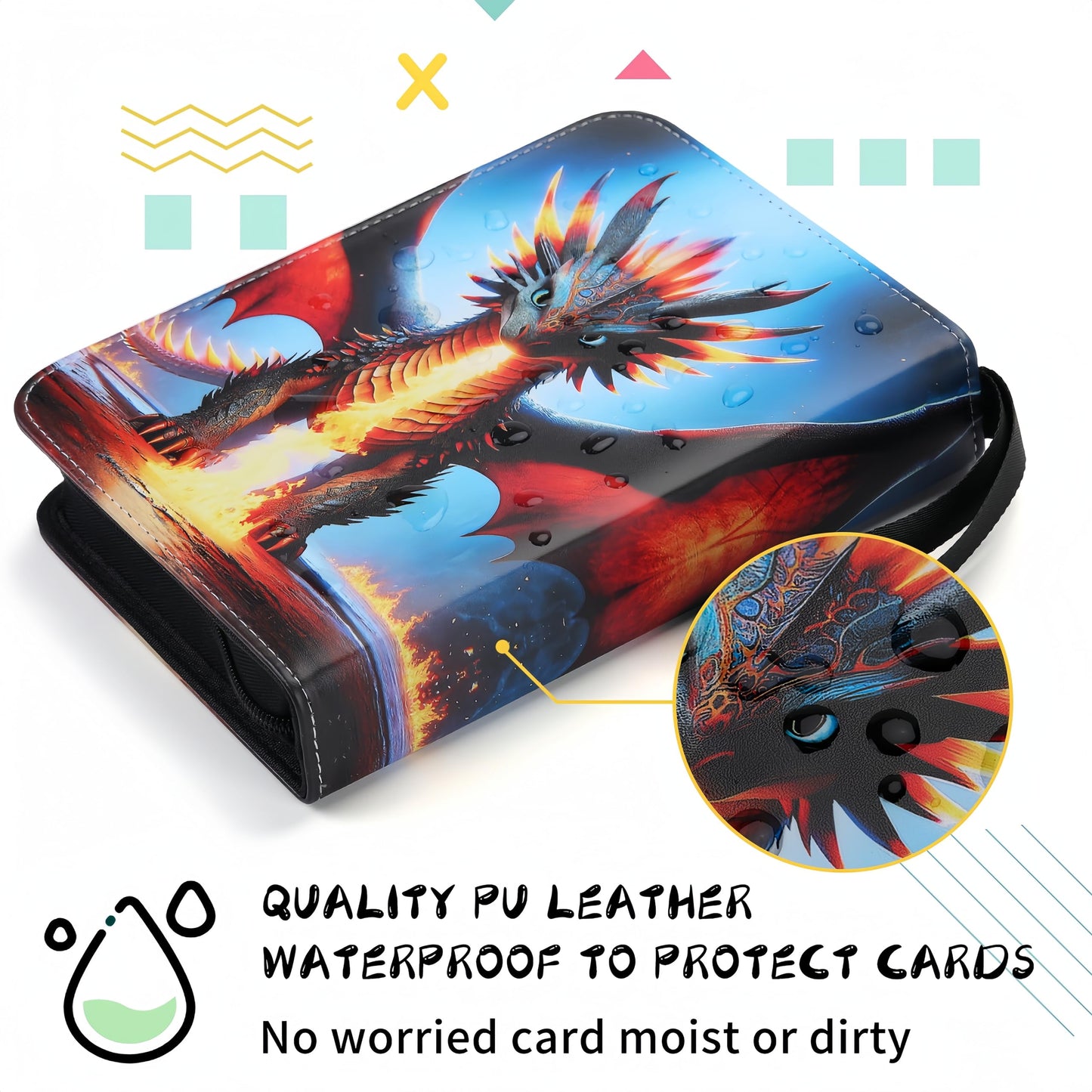 Trading Card Storage Album - 900 Pocket Card Binder with 50 Durable 9-Pocket Pages, Zipper Closure Collector's Album, Removable Sleeves for Card
