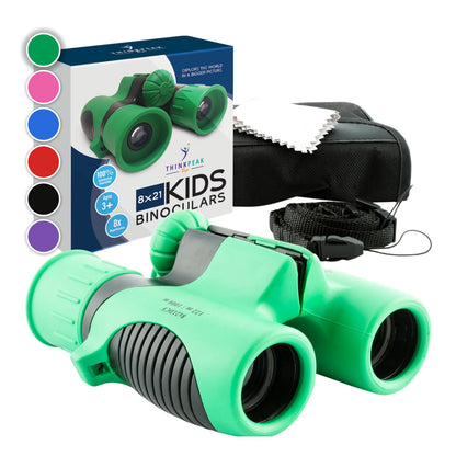 Think Peak Green Binoculars Science Toy for Kids Ages 3-12 Years - Real Compact Outdoor Adventure & STEM Educational Nature Hiking Explorer for Bird