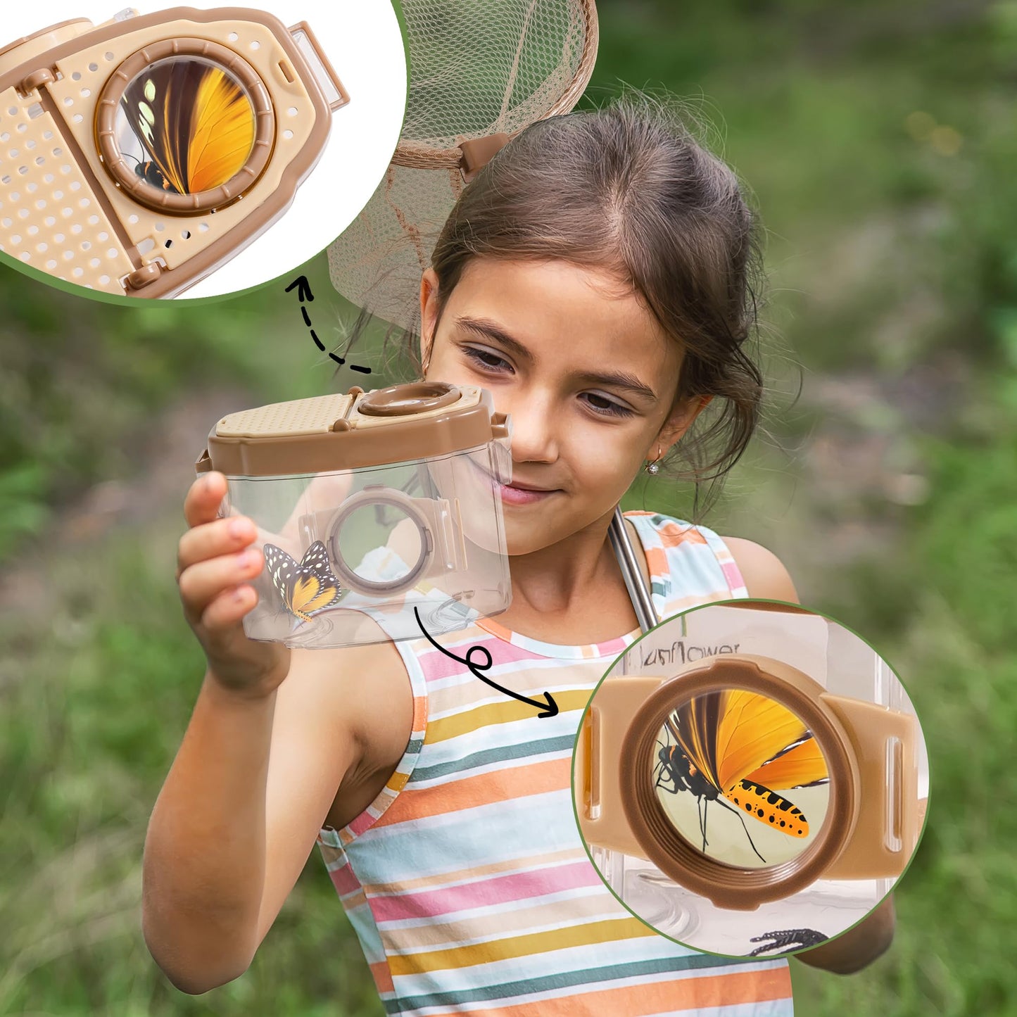 ROBOTIME Explorer Kit & Bug Catcher Kit for Kids, 12PCS Bug Catching Kit, Outdoor Bug Collection with Kids Binoculars, Butterfly Net, Insect Box