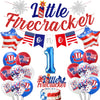 Little Firecracker Birthday Party Decorations 4th of July 1st Birthday Party Supplies Glittery Little Firecracker Banner High chair Banner