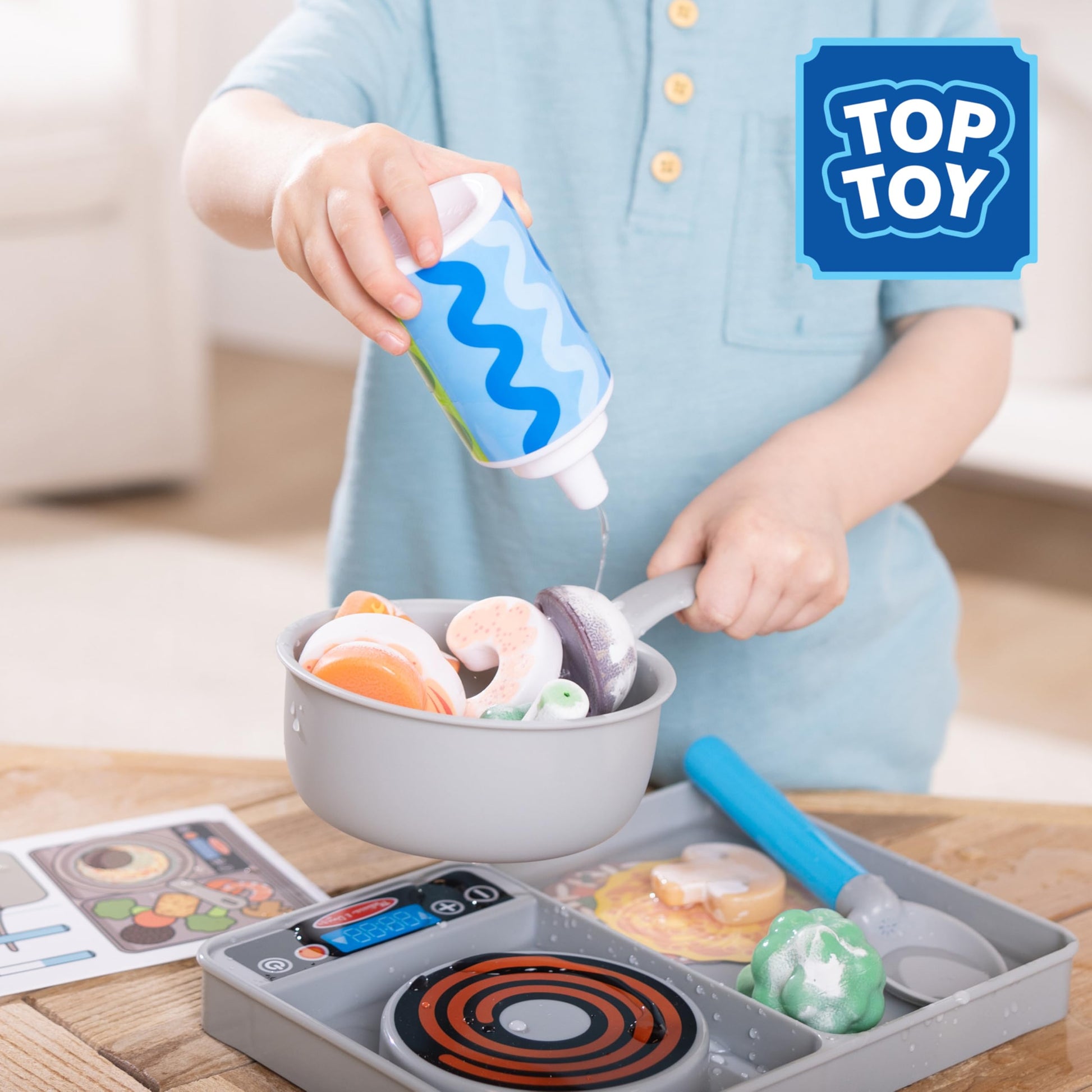 Melissa & Doug Simmer & Stir Stove Top, Color-Changing Pretend Play Food