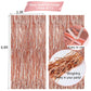 Rose Gold Birthday Party Decorations, Happy Birthday Banner, Rose Gold Fringe Curtain, Heart Star Foil Confetti Balloons, Hanging Swirls for Women
