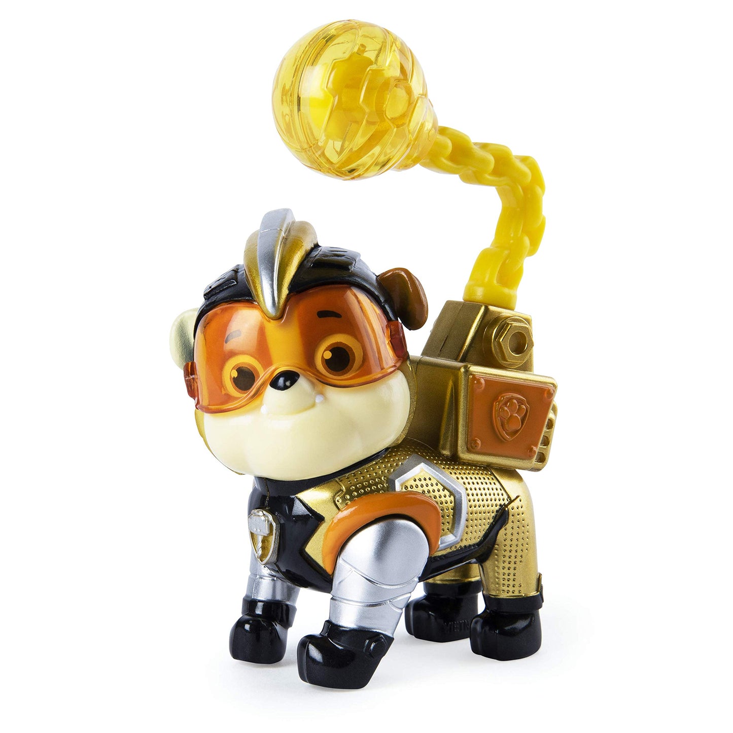PAW PATROL 6052293 Rubble, Mighty Super Paws Hero Pup Figures with Transforming Backpack Assortment (Styles May Vary-One Supplied), Multi-Coloured