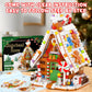 Gingerbread House Building Set with Light Kit, Large Christmas Village Gingerbread House Compatible with Christmas Sets, Inspired Stocking Stuffer or