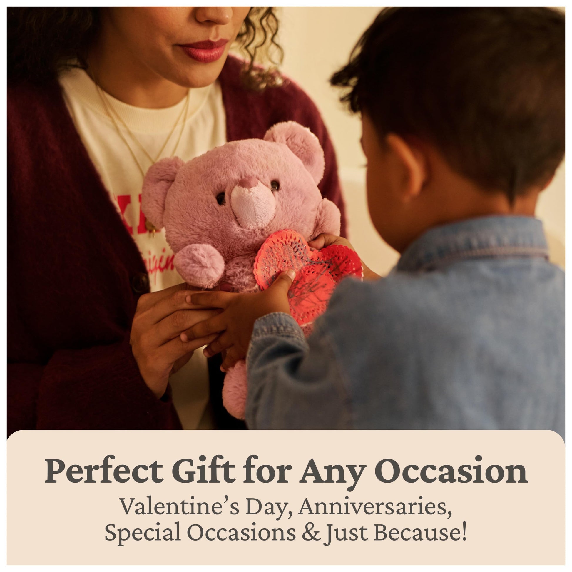 GUND Rose Kai 10-Inch Pink Teddy Bear Stuffed Animal with Heart-Shaped Nose