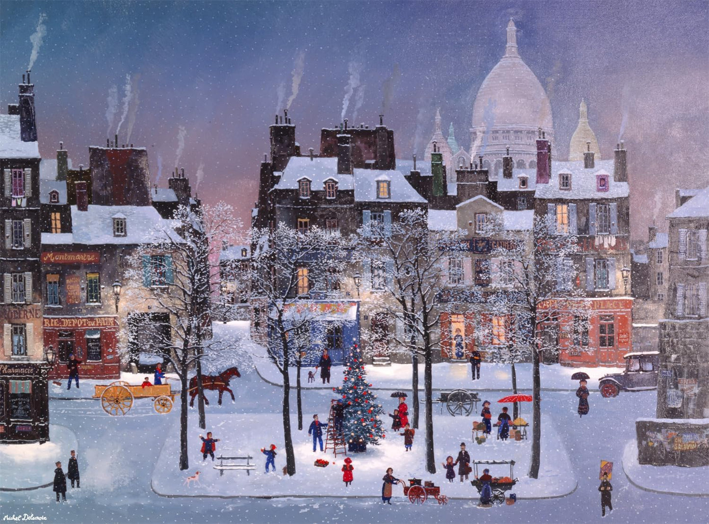 Buffalo Games - Christmas in Monmartre - 1000 Piece Glitter Jigsaw Puzzle