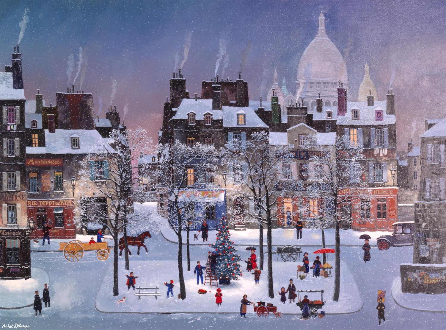 Buffalo Games - Christmas in Monmartre - 1000 Piece Glitter Jigsaw Puzzle