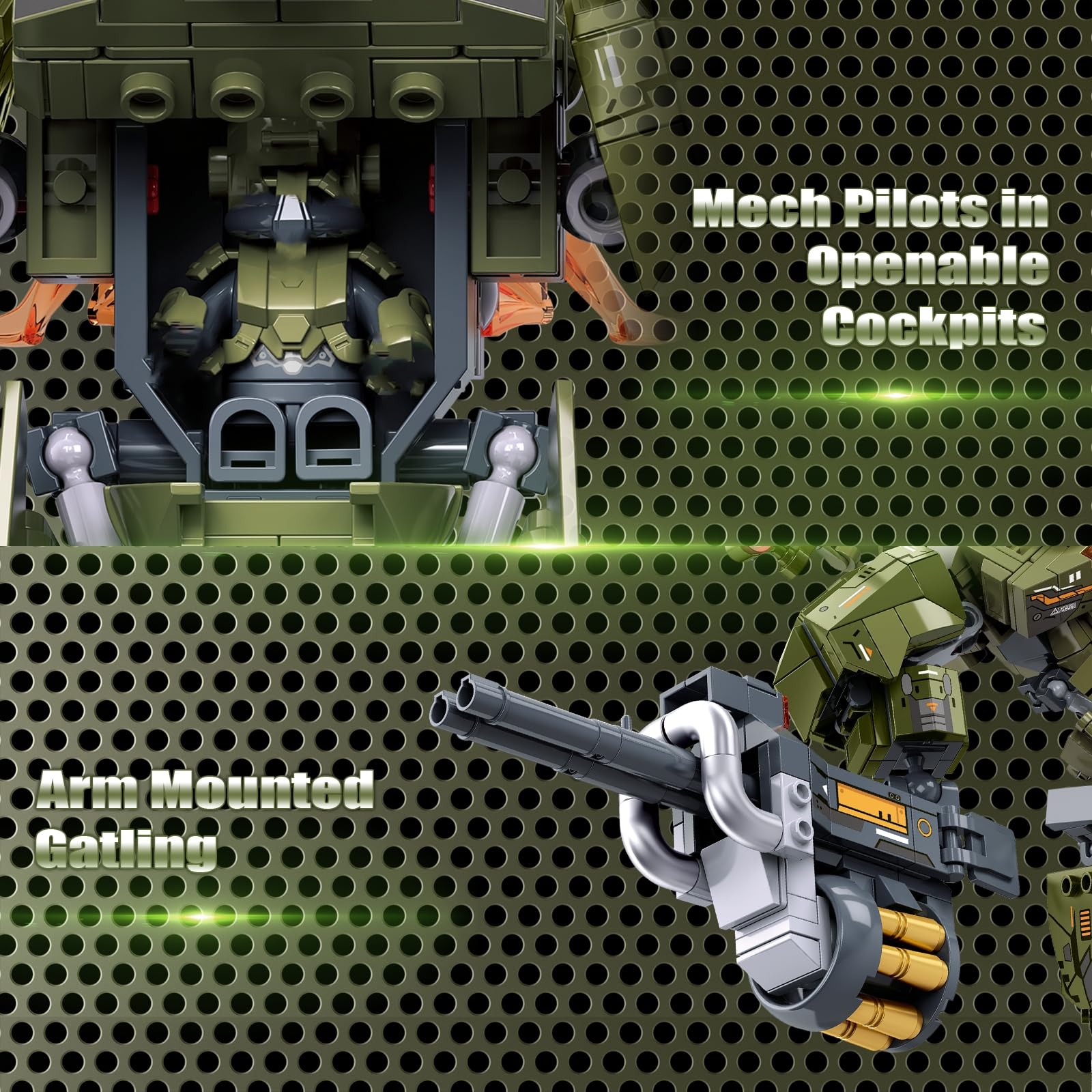 HIGH GODO Main Battle Mech Robot Transforming Building Blocks Set for Adults,City Warrior Justice Hero Soldier Mech Model Building Kit, Cool Creative