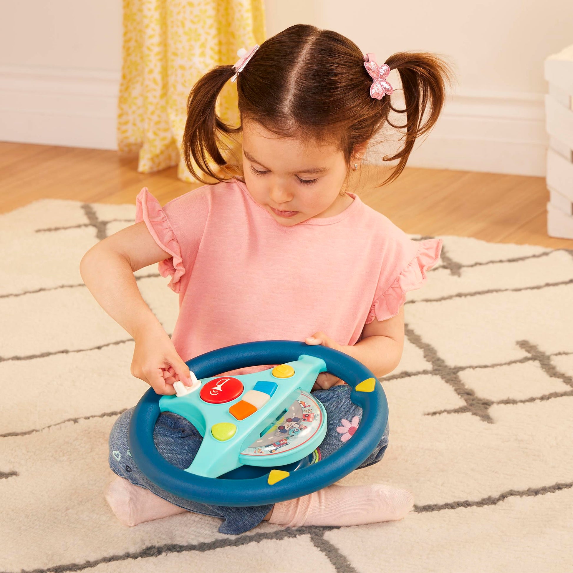 B. toys Steering Wheel Toy, Woofer's Musical Driving Wheel Toy, Activity
