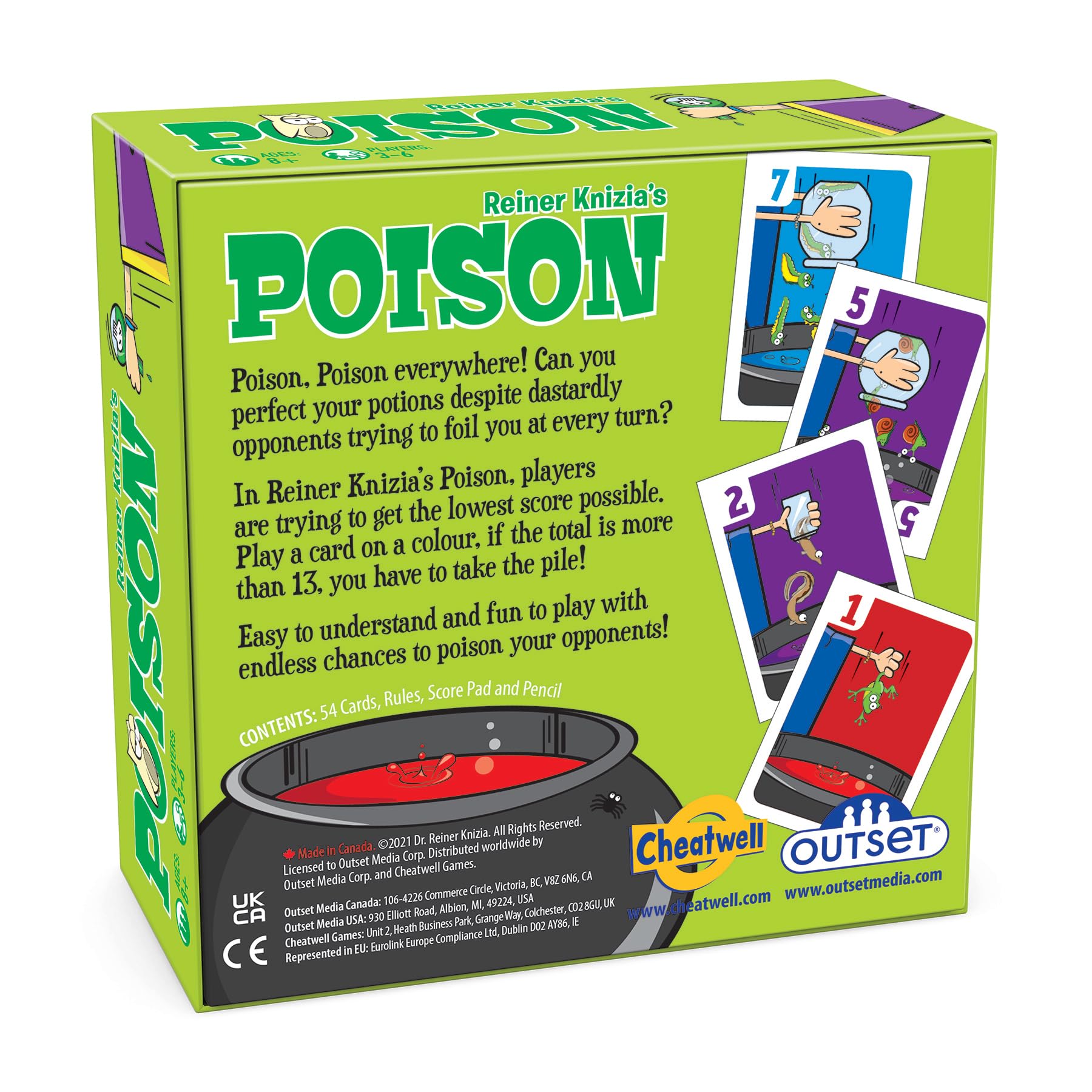 Outset Media Poison by Reiner Knizia's - Easy to Understand and Fun to Play! - for 3 to 6 Players Ages 8 and up
