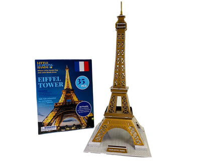 Little Learning Hands 3D Puzzles for Adults and Kids | France Eiffel Tower Puzzle 3D Model Kit | Eiffel Tower Architecture Model Building Kit |