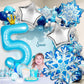 Frozen 4th Birthday Party Decorations Balloon, 40" Elsa 4 Balloon with Crown SnowFlake Foil Mylar Balloons for Princess Anna Elsa Frozen Theme