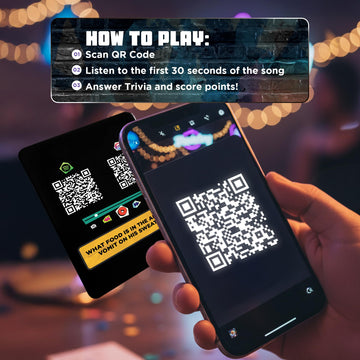 Q The Music Hip Hop & R&B Edition 90s & 2000s - Music Lyric Party Trivia Quiz Card Game for Adult and Family Game Nights, 2-10 Players, Scan, Listen