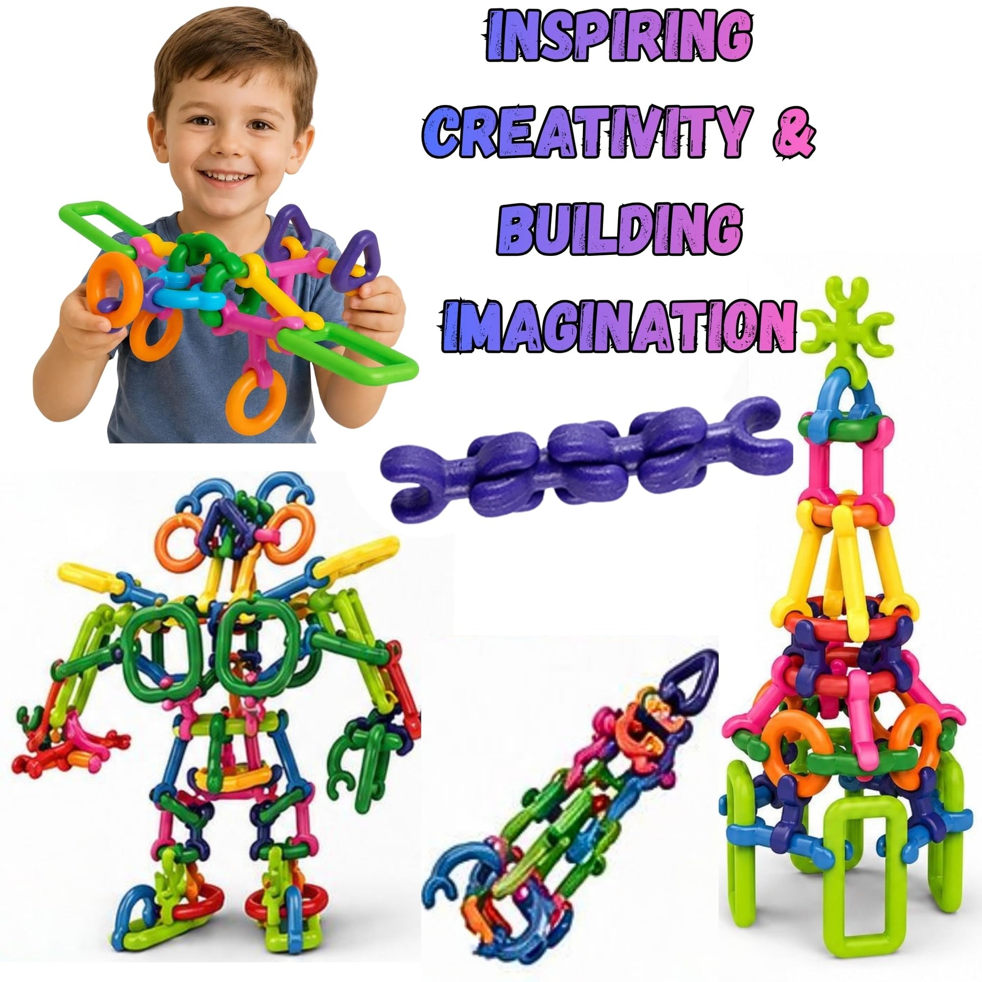 LAVIBI Click & Create Builder Set (80 pcs) - STEM Educational Interlocking Building Blocks for Kids Ages 2-7, Creative Construction Toy for Boys