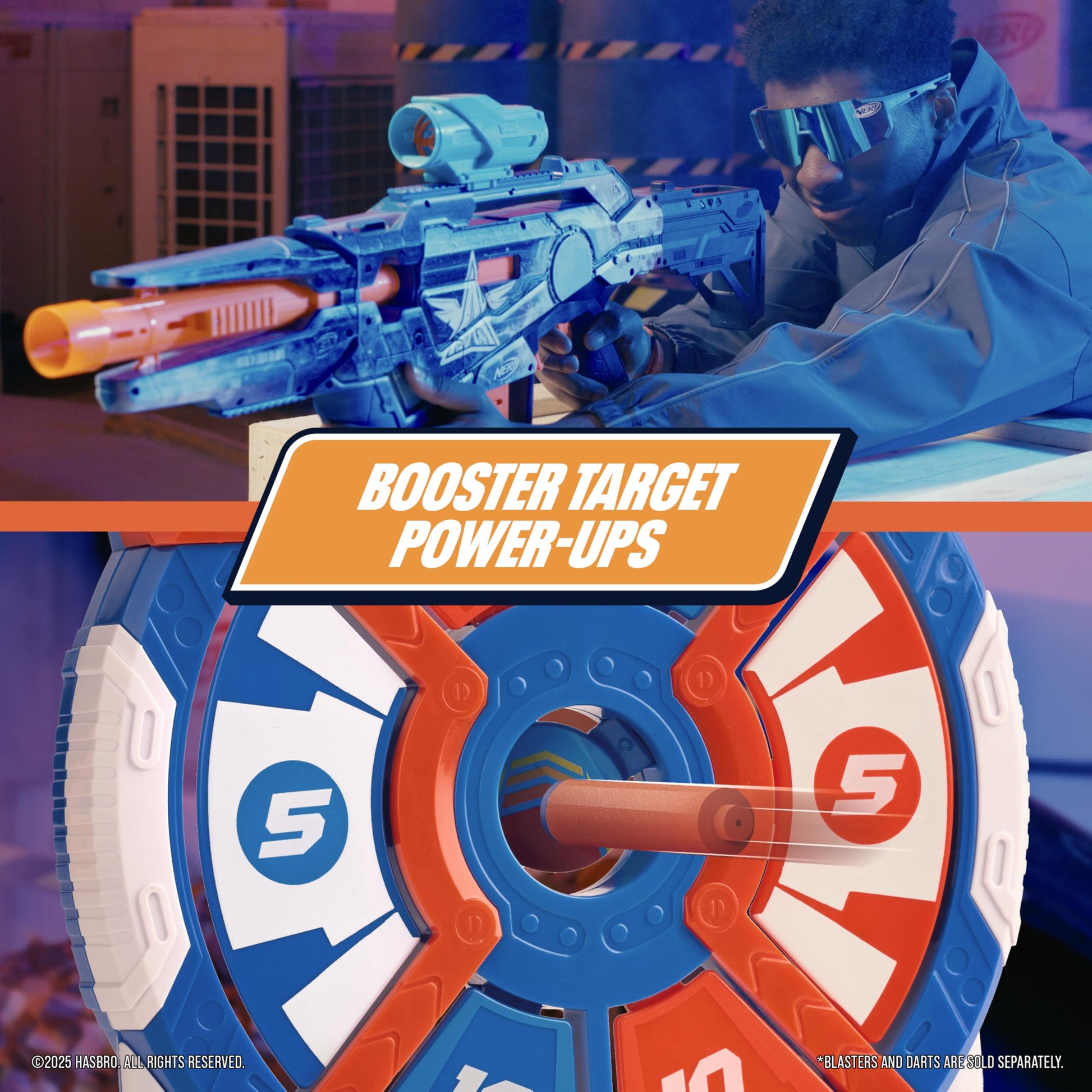 NERF Strike 'N Score Digital Target Game - Arcade-Style Foam Dart Blaster Game with Reactive Targets, Score Display & 4 Modes