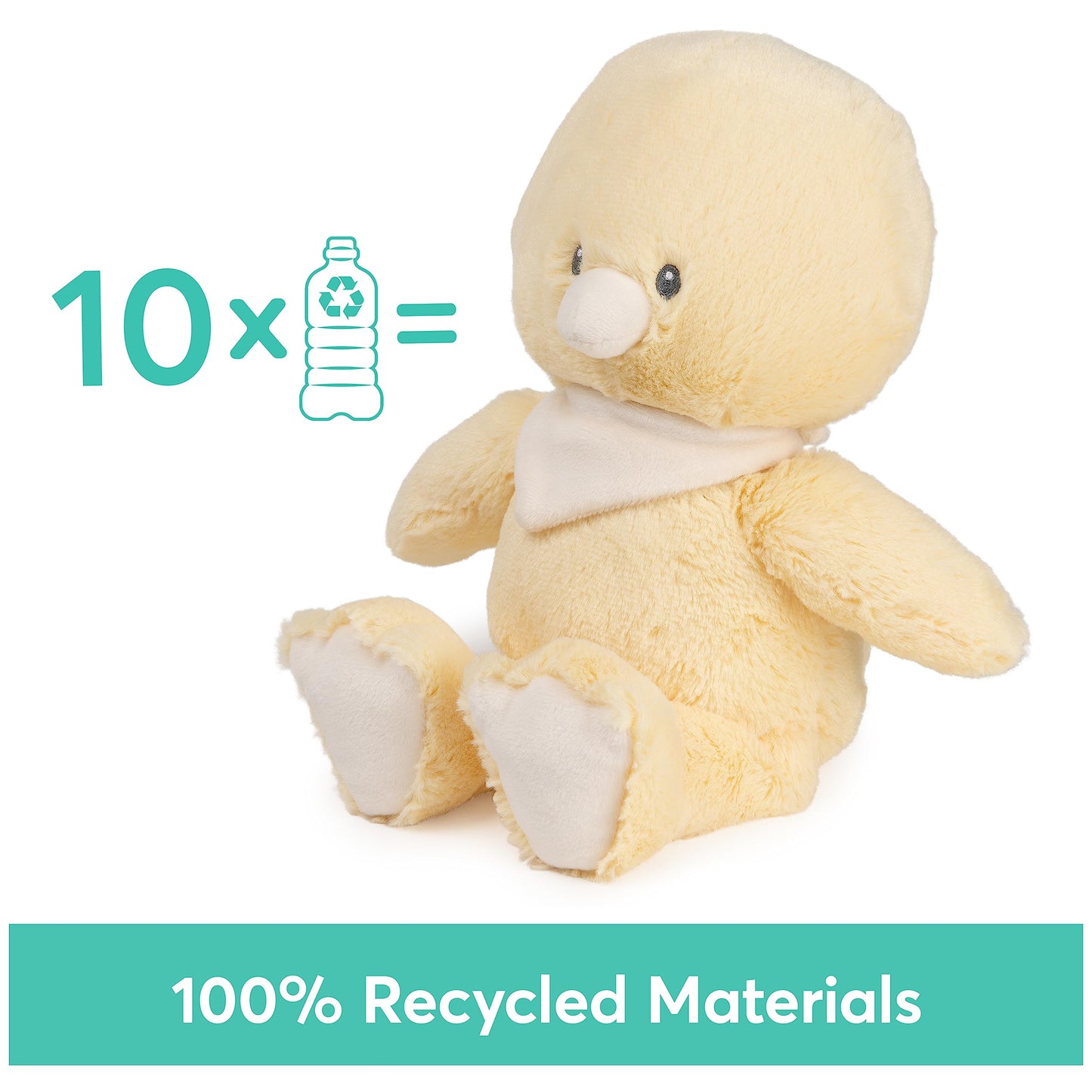GUND Baby Sustainably Soft Duckling 13-Inch Plush Toy with Bandana; Ages 0+