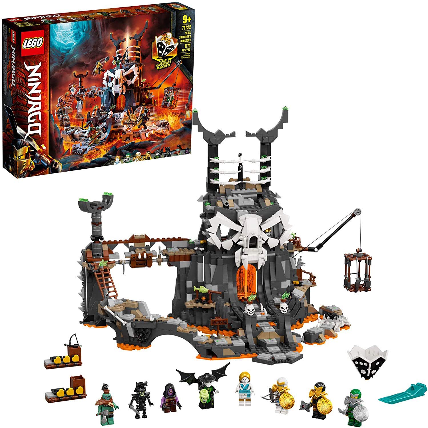 LEGO NINJAGO Skull Sorcerer's Dungeons 71722 Dungeon Playset Building Toy for Kids Featuring Buildable Figures, New 2020 (1,171 Pieces)