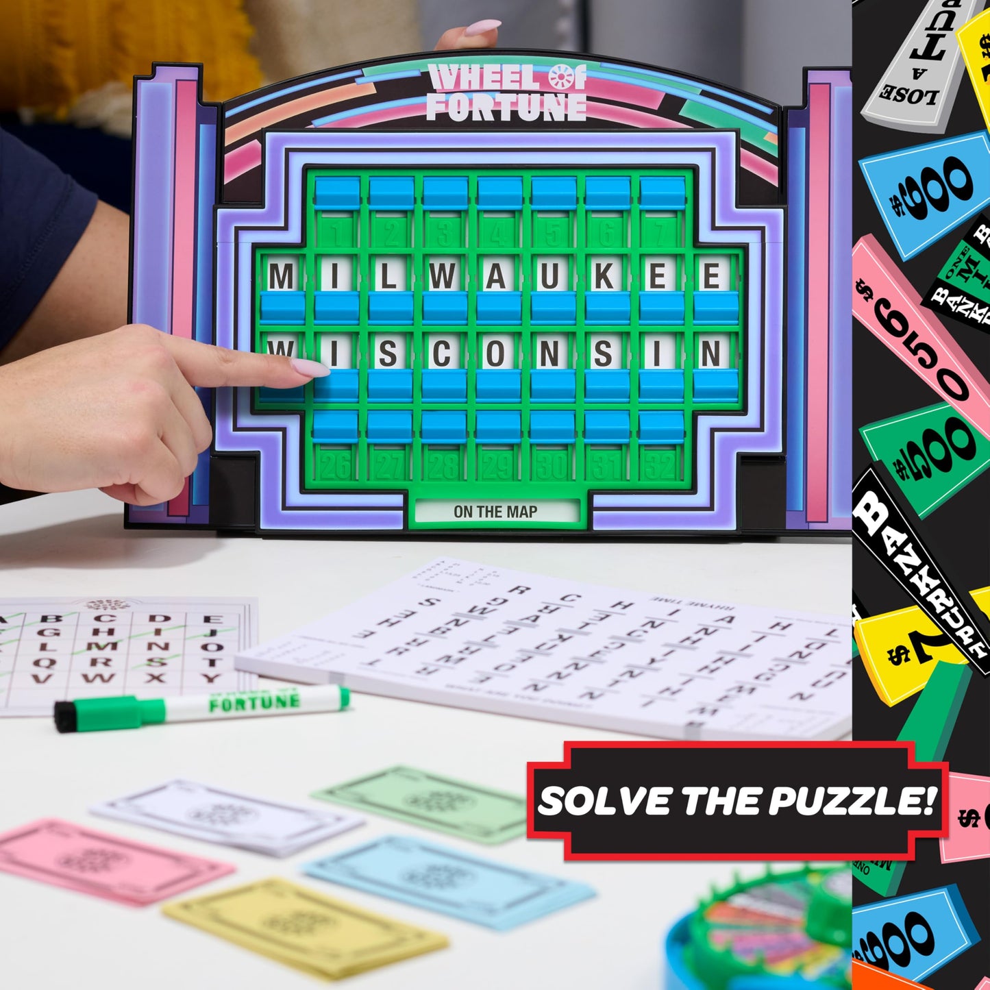 Wheel of Fortune Deluxe Game, Interactive Puzzle Board, 100 Puzzles