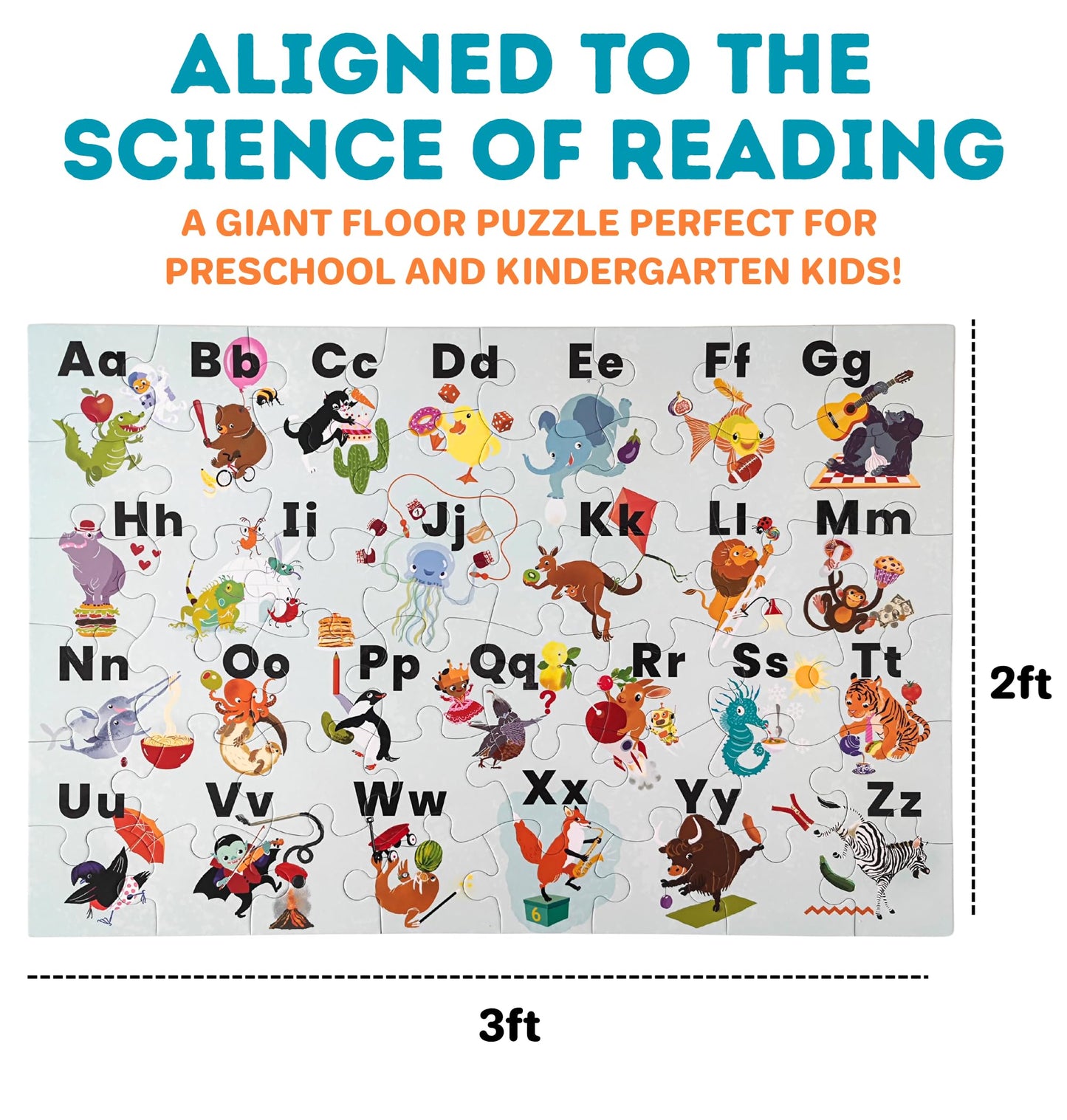 Animal Antics Alphabet Puzzles for Toddlers 3-5, ABC Puzzle, Toddler ABC Learning Toys, Preschool & Kindergarten Learning Toys for Kids