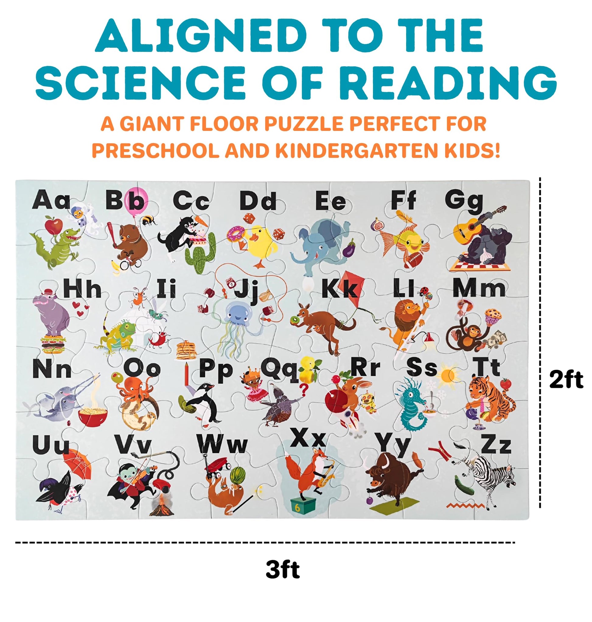 Animal Antics Alphabet Puzzles for Toddlers 3-5, ABC Puzzle, Toddler ABC Learning Toys, Preschool & Kindergarten Learning Toys for Kids