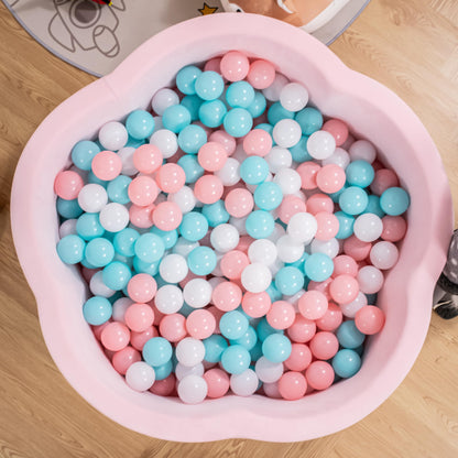 ZYSMALAT Baby Ball Pit - Premium Velvet Memory Foam Ball Pit for Toddlers 1-3 and Babies - Large Pink Flower Baby Ballpit - Indoor Soft Play Equipment
