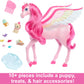 Barbie Doll Toys, Pegasus Pink Winged Horse Toy with 10 Accessories Including Puppy & Barrettes, Inspired A Touch of Magic