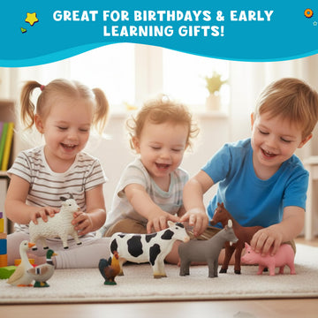 Get Ready Kids Farm Animal Toys - 8 Large Plastic Figurines for Toddlers