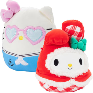 Squishmallows 8" Sanrio 2-Squish Value Pack - My Melody & Hello Kitty - Get Two Sanrio Official 8" Plush for Less - Collectible Soft & Squishy Stuffed
