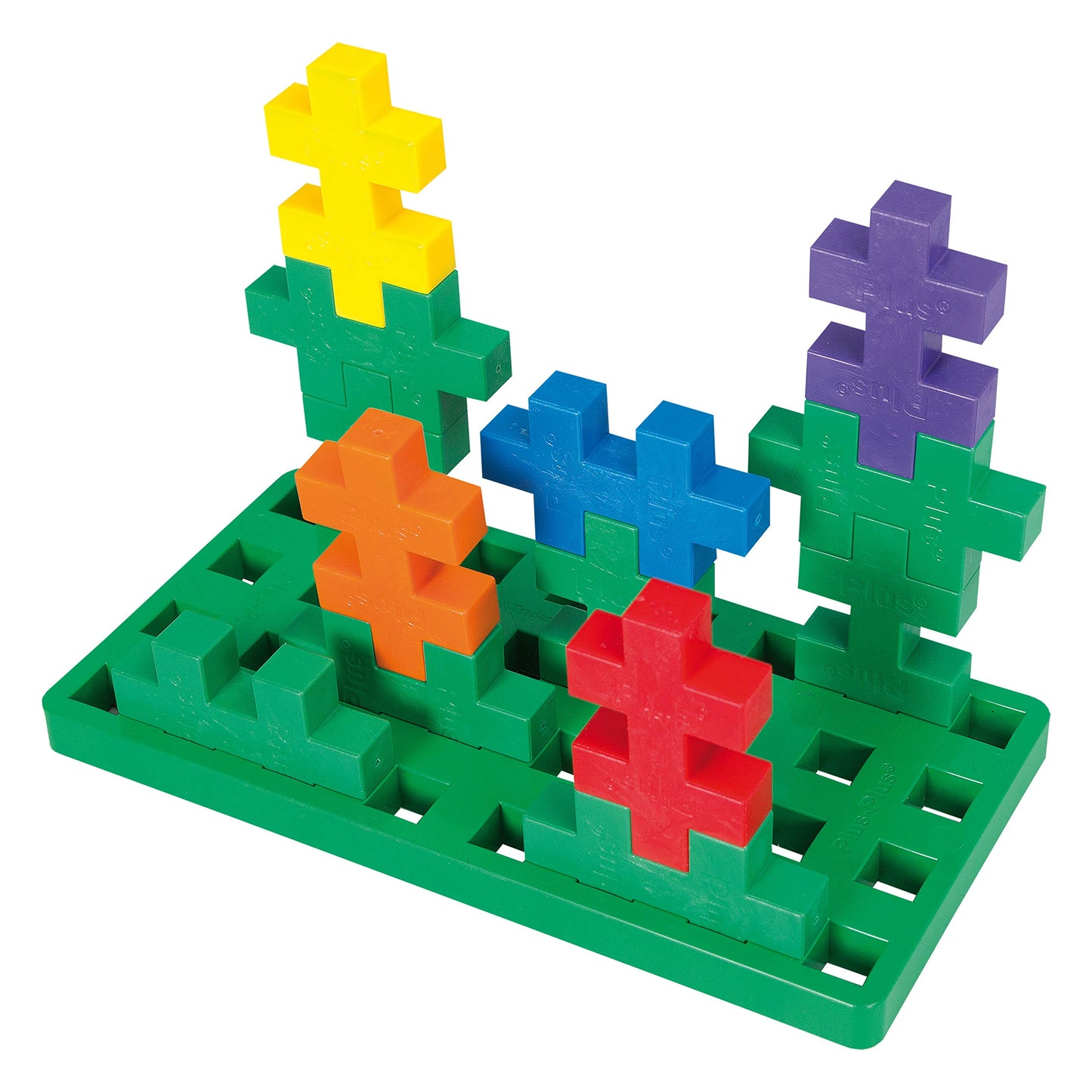 PLUS PLUS Big Baseplate Duo, Green & White - Base Accessory for Building and displaying Creations, Construction Building Stem Toy for Toddlers