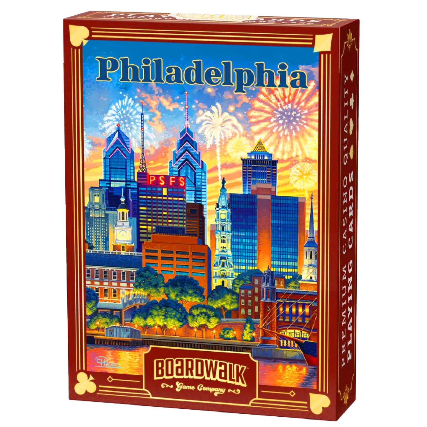 Boardwalk Puzzles Philadelphia, Featherlight Unique Playing Cards, Fun Themed Deck for Home and Travel